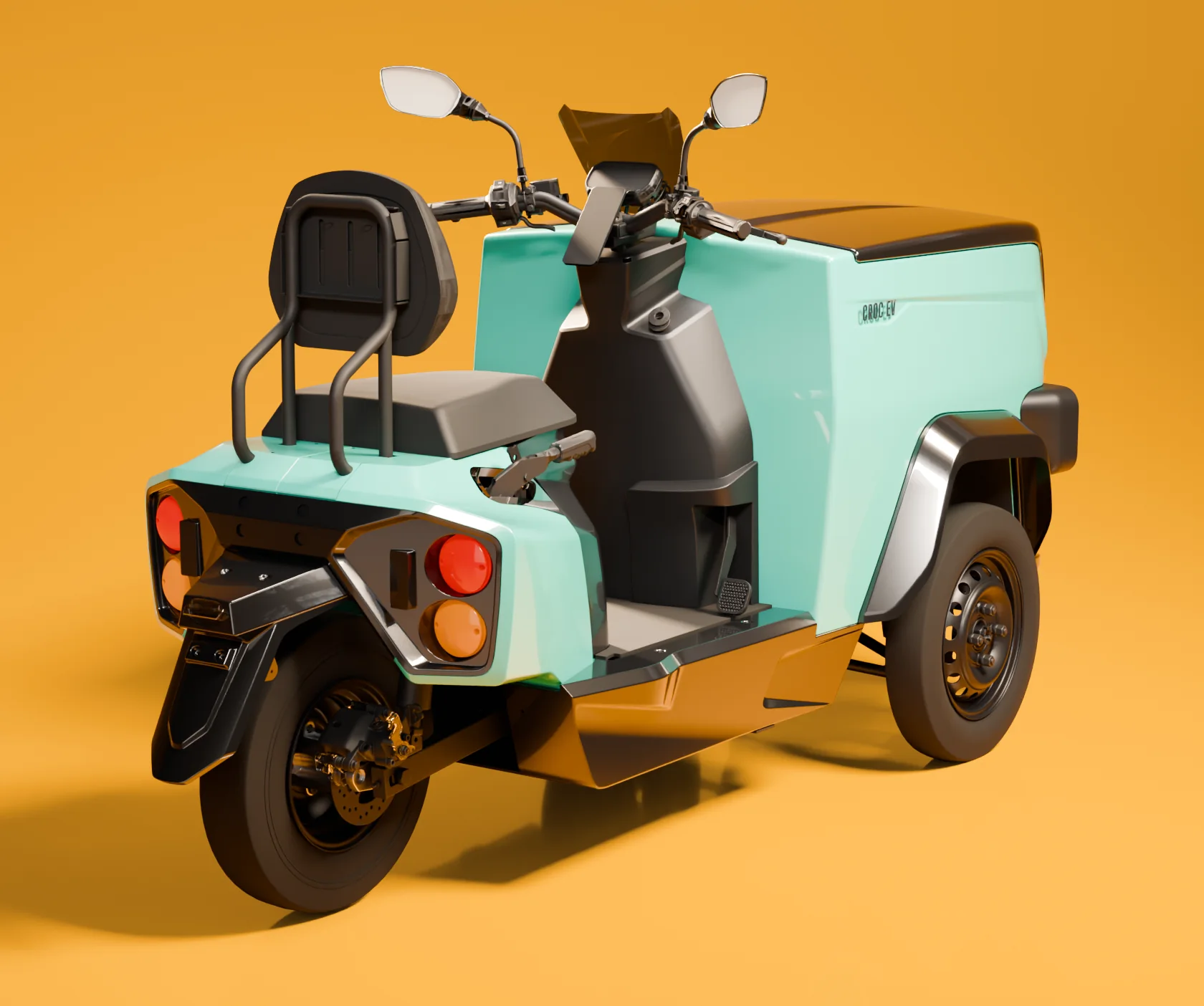 CROC EV from the rear, render of the production CAD