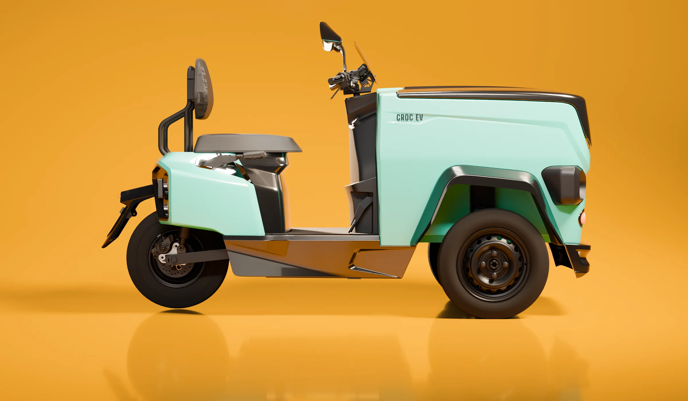 CROC EV in Araku Green, side view