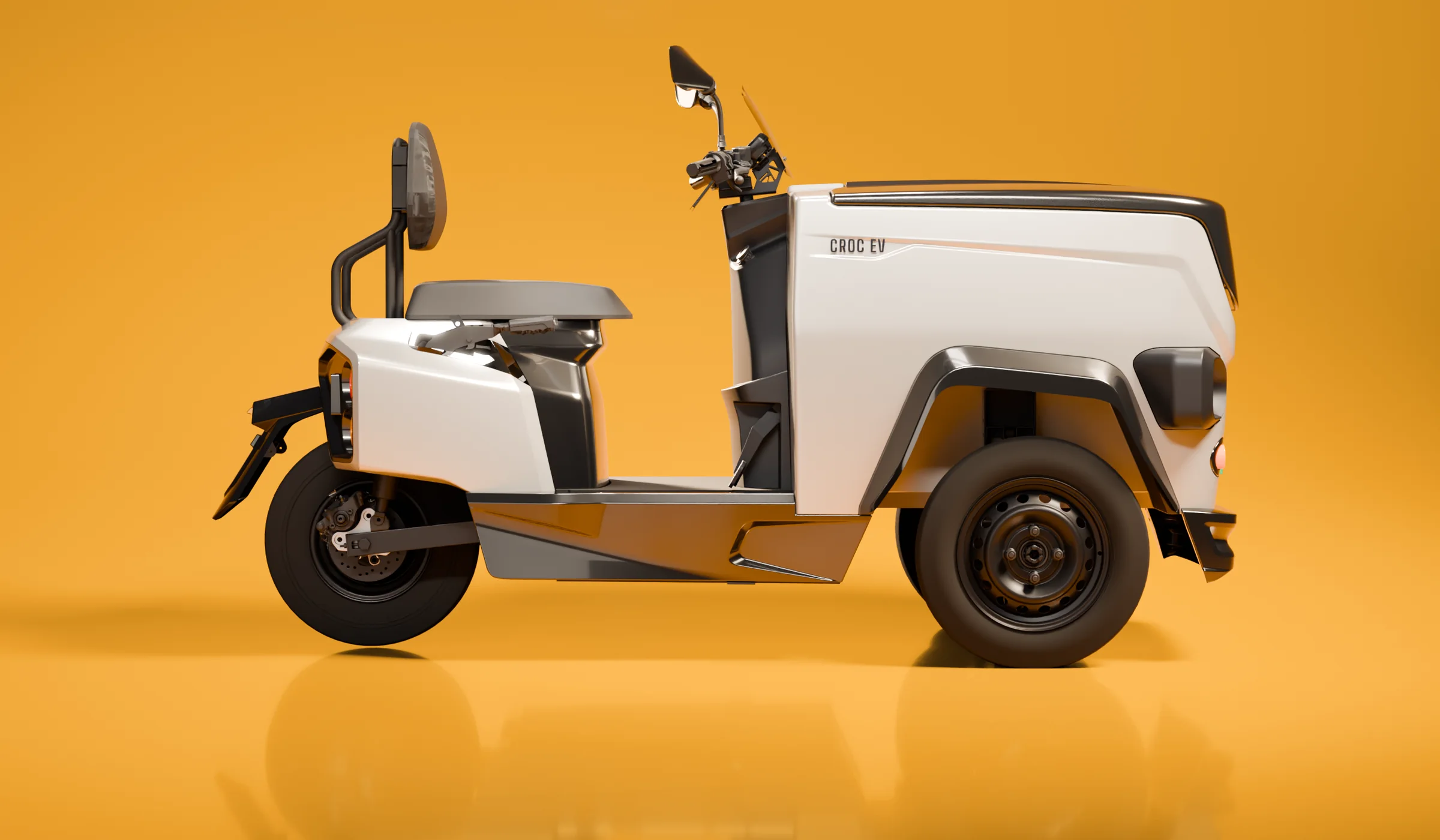 CROC EV in Aravali Silver, side view
